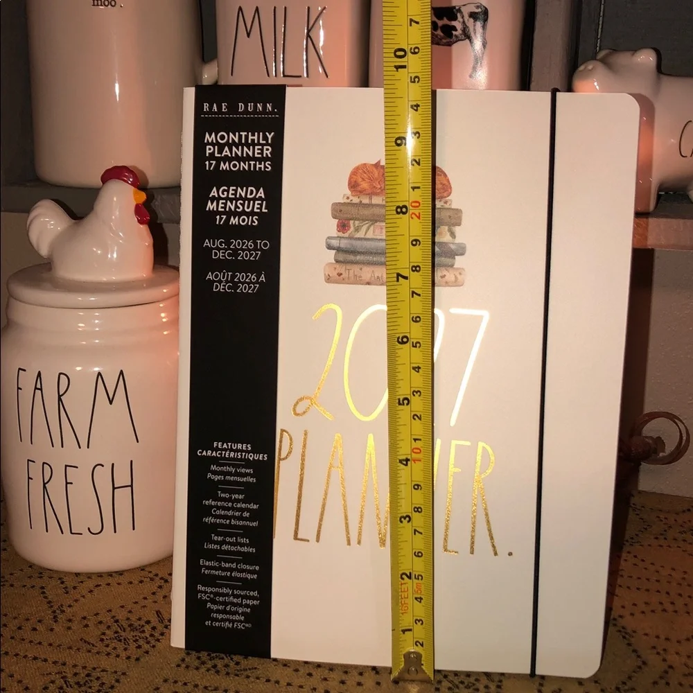 Rae Dunn 2027 PLANNER. 17 Month Planner with Cat On Books